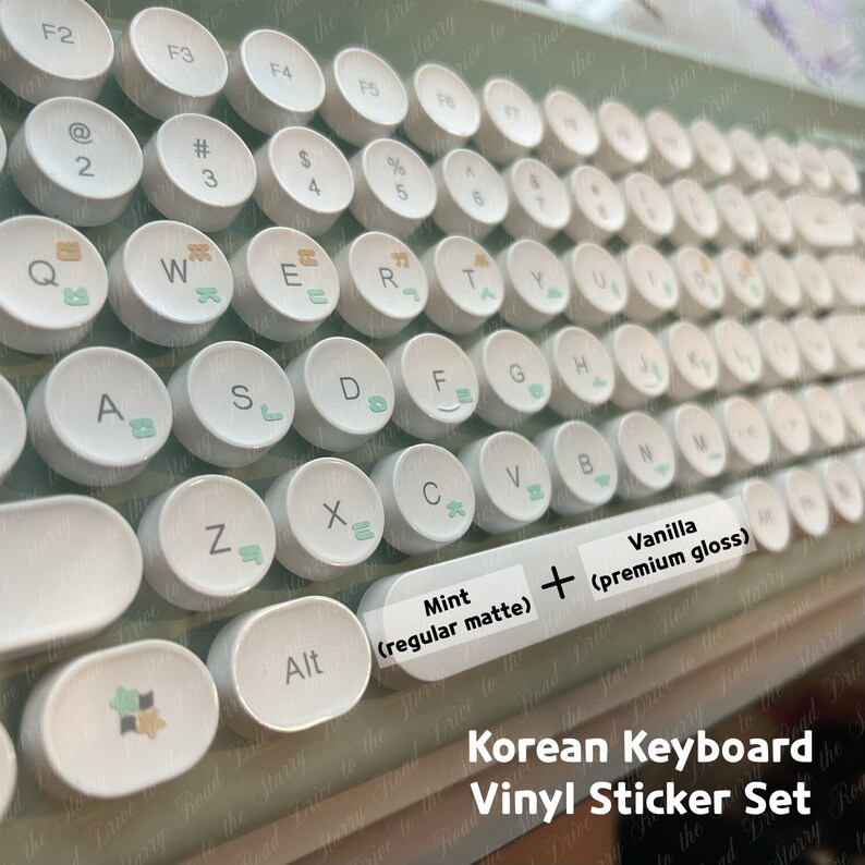 Korean Hangeul Alphabet Letter Keyboard Seamless Vinyl Decal Etsy Canada