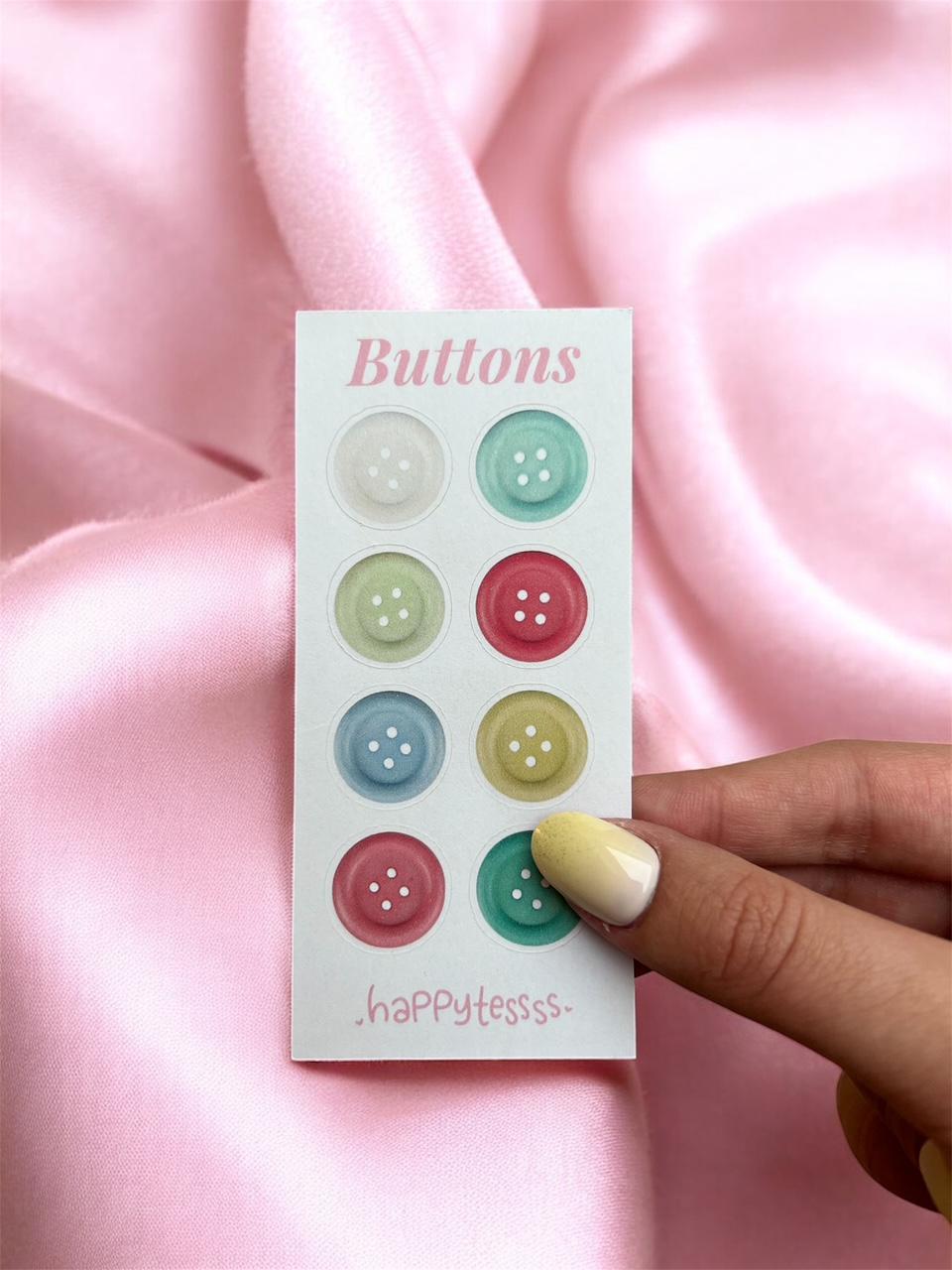 Mini Sticker Sheet Buttons Colorful Cozy Stickers - Etsy