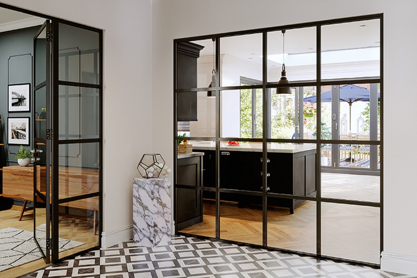 Internal Crittall Doors and Glass Partition Aluminium Black Etsy UK