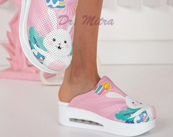 rose gold nursing clogs