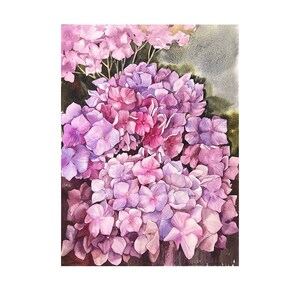 Hydrangea painting original hydrangea watercolor paiting flowers original painting
