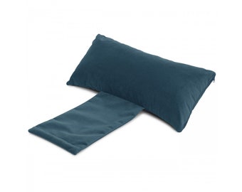 Hoofdsteun met gewicht - comfortabel en praktisch - kussen met gewicht - perfect voor wiggen - 45x20 cm - wasbare hoes - kleur donkerblauw