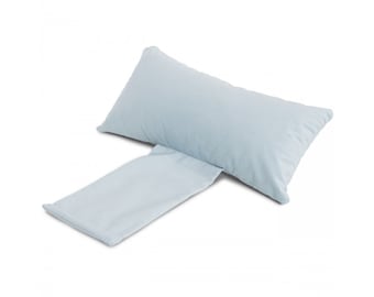 Poggiatesta con peso - ideale per cuneo, poltrona e divano - agganciabile - 45x20 cm - sfoderabile e lavabile - colore azzurro