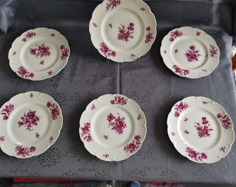 Haviland Limoges 6 Assiettes de table en porcelaine 25cm
