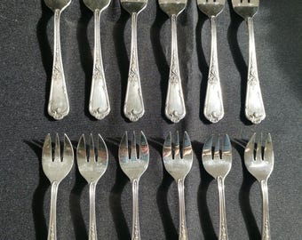 6 fourchettes à huitre métal argenté Ravinet Club contours 12,5cm