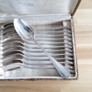 Ercuis Trianon 12 silver-plated dessert spoons 18.8cm