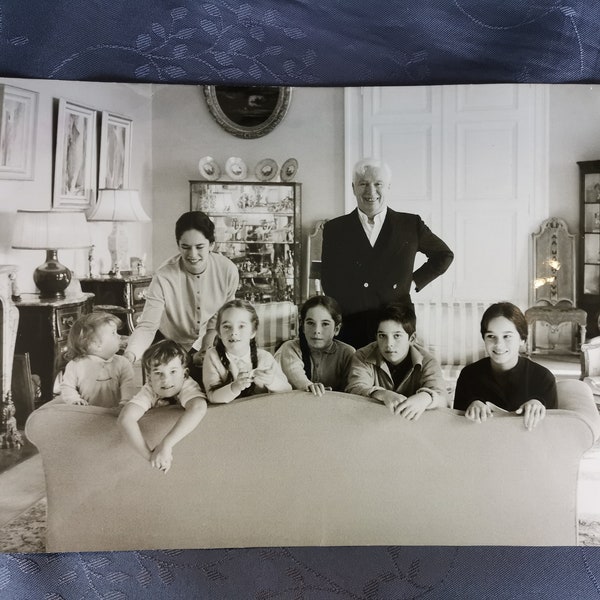 grande photo charlie chaplin en famille tirage argentique 30x20cm