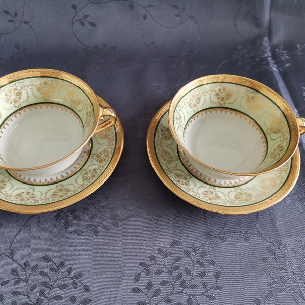 Duo of Limoges porcelain cups in excellent condition