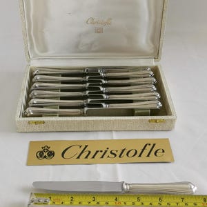 Christofle Spatours 12 silver-plated cheese and dessert knives 19.5cm