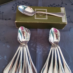 Christofle Malmaison 12 silver-plated tea, coffee and dessert spoons 13.5cm