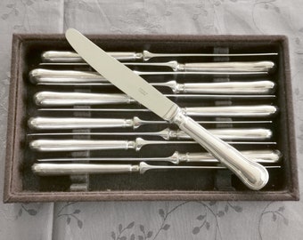 Ercuis Filets 12 couteaux de table 25cm en métal argenté lame inox