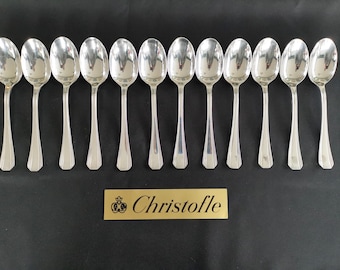 12 GRANDES FOURCHETTES 12 CUILLÈRES METAL ARGENTE CHRISTOFLE modèle ART