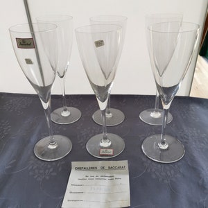 baccarat france 6 water glasses n2 dom perignon in crystal new original box 1978