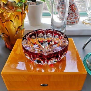 Cristal Saint-Louis France large red ashtray 17.5cm Ambassador
