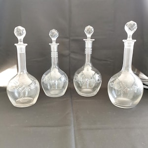 4 crystal wine decanters circa 1930 Saint Louis Baccarat