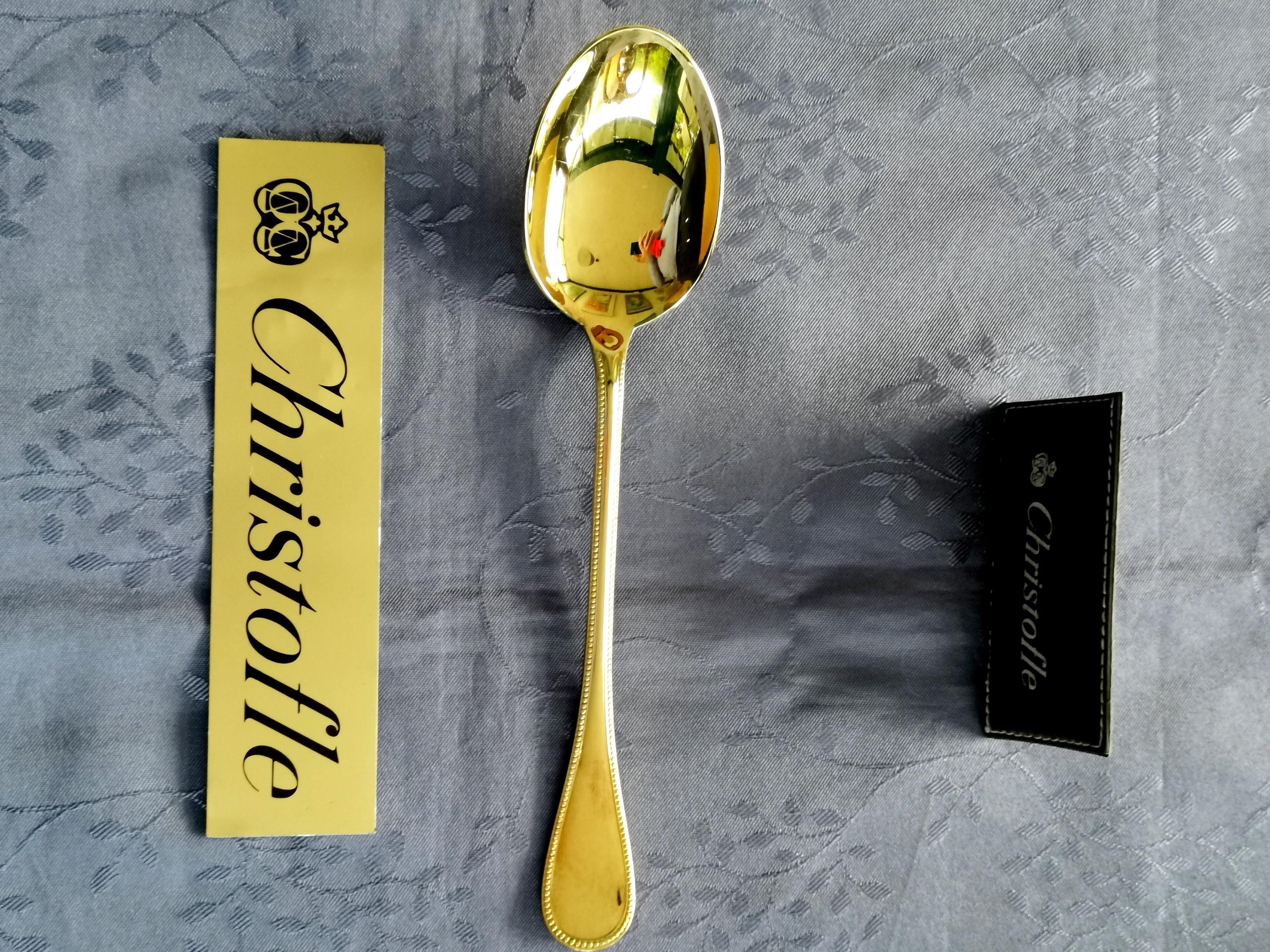 Perles Cuillère à sauce individuelle en métal argenté