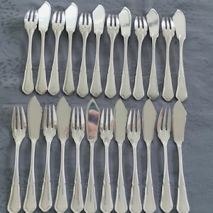 12 silver-plated fish cutlery