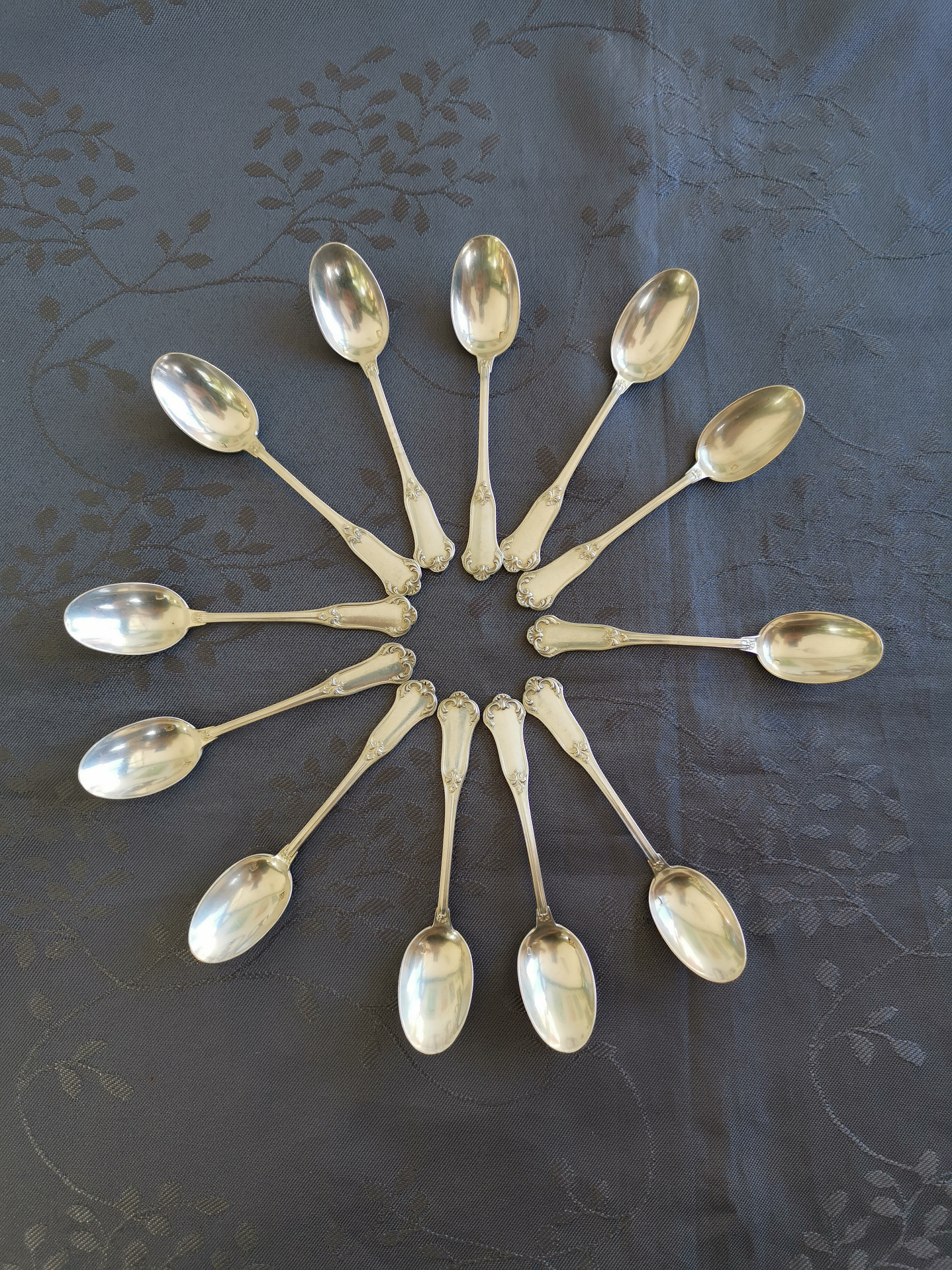 9) SFAM スプーン フォーク ティースプーン フランス アンティーク 81) 4本 SFAM フランス アンティーク カトラリー スプーン