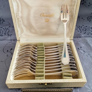 Christofle Malmaison 12 very beautiful silver-plated cake dessert forks