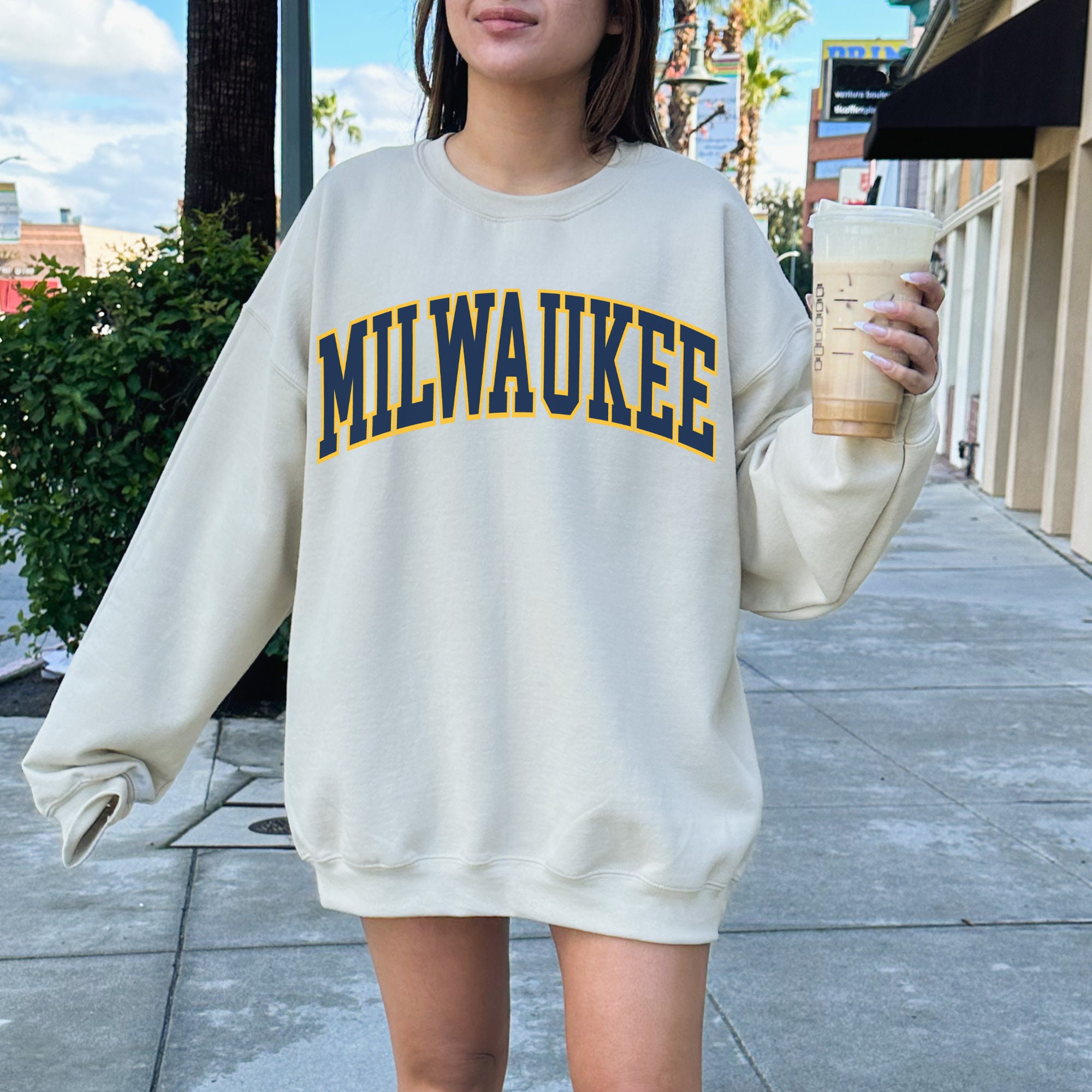 Milwaukee Baseball Sweatshirt Brewers Shirt Milwaukee Baseball Crewneck  Retro Vintage Milwaukee Hometown Pride Brewers gift baseball outfit