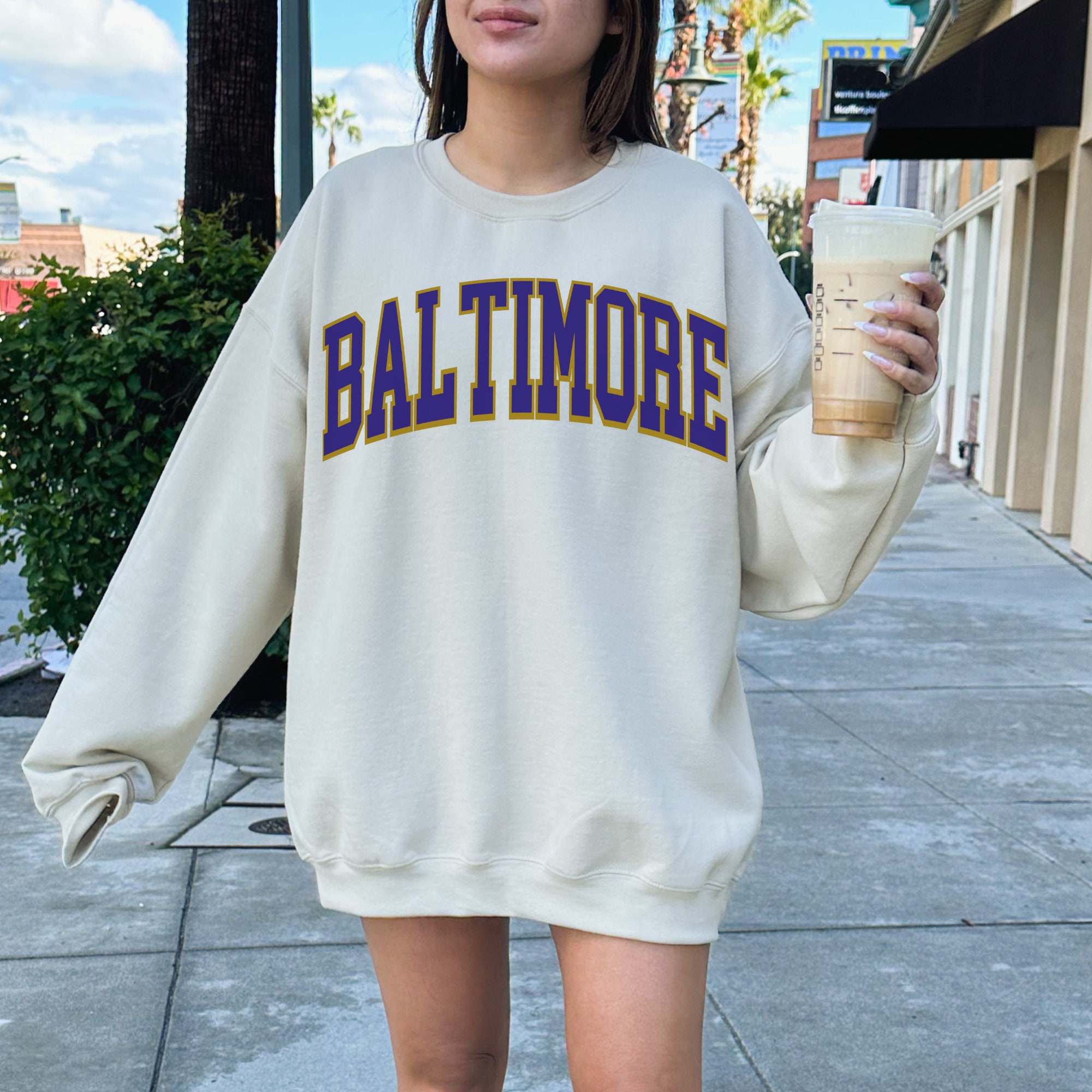Vintage Baltimore Football Sweatshirt Ravens Football Crewneck 