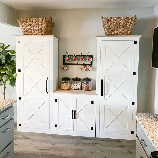 Table Height Double Door Storage Cabinet, X Door Storage Cabinet, Pantry Cabinet, Pantry Decor, Food Storage, DIY Plans,