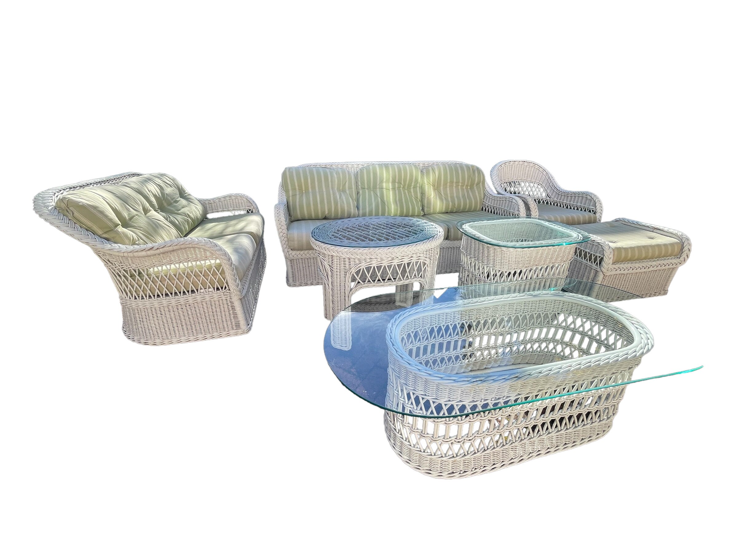 Vintage Wicker Coffee Table Henry Link Rattan White Coffee Table Rattan White Palm Beach Henry