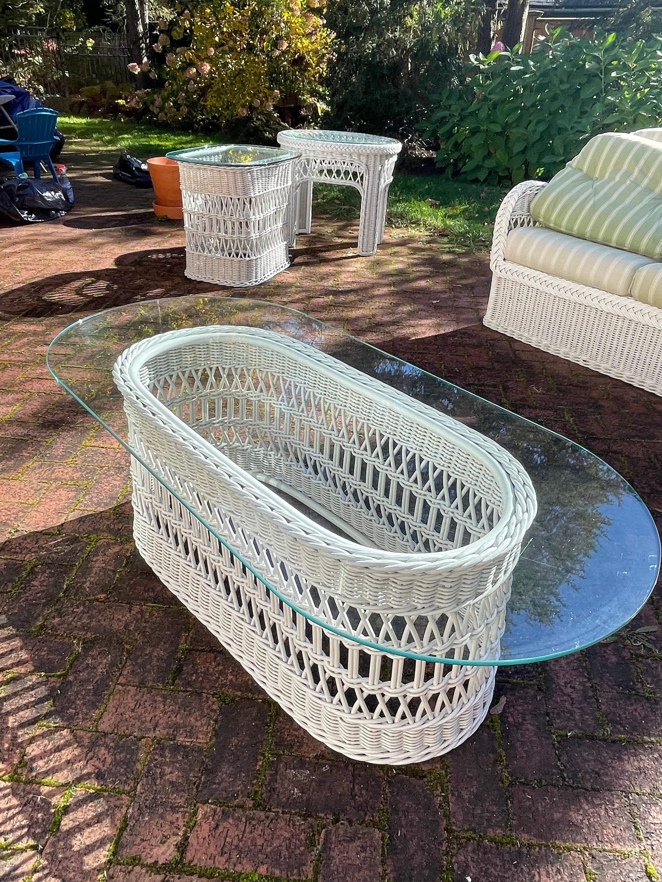 Vintage Wicker Coffee Table Henry Link Rattan White Coffee Table Rattan White Palm Beach Henry