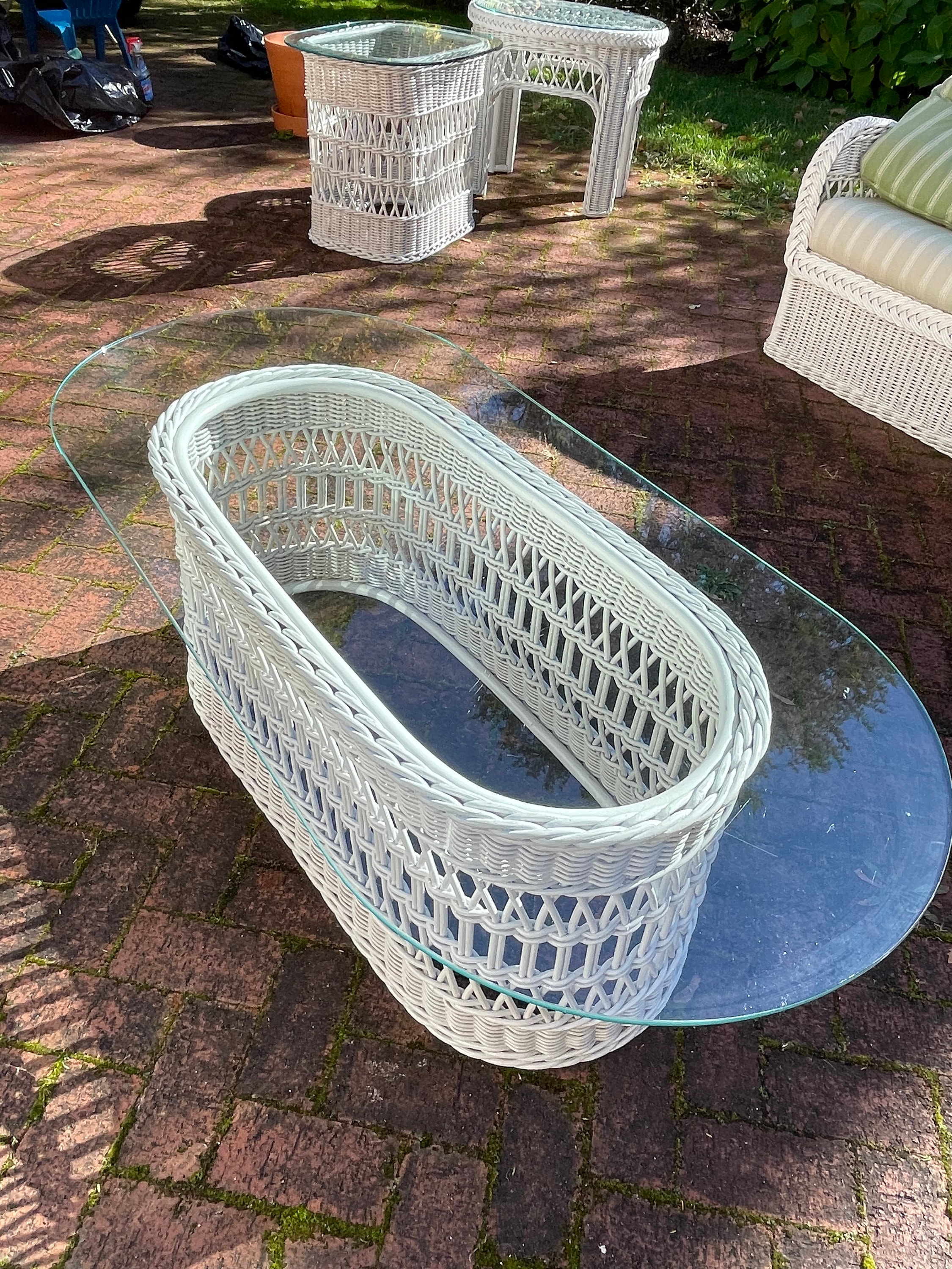 Vintage Wicker Coffee Table Henry Link Rattan White Coffee Table Rattan White Palm Beach Henry