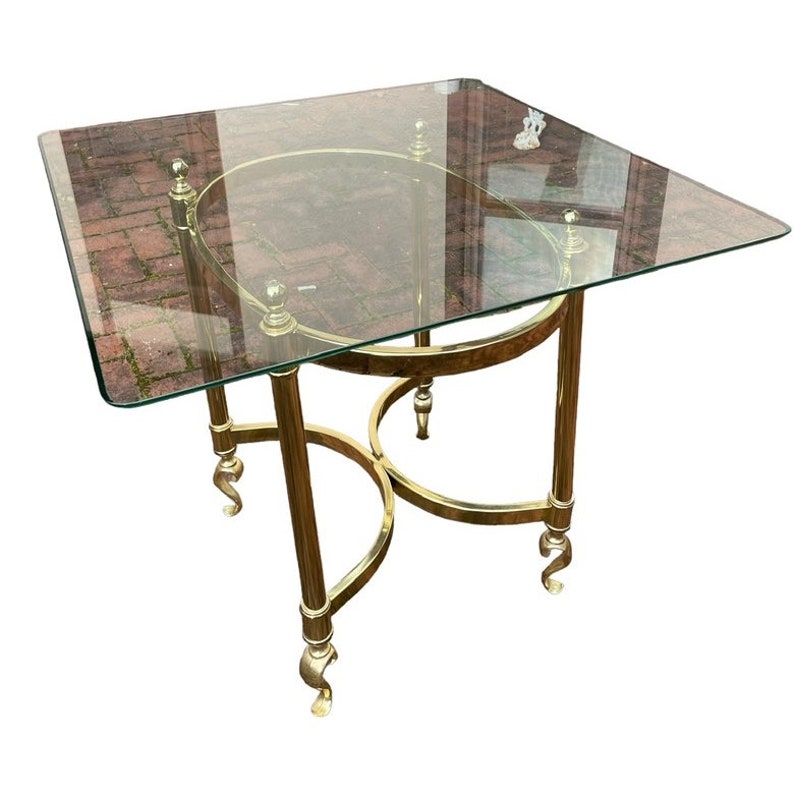 Vintage Side Table Palm Beach End Table Labarge Table Brass Vintage