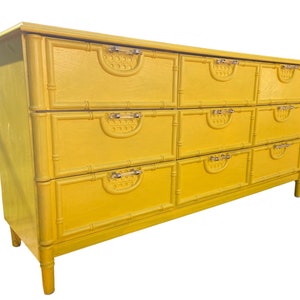 Vintage Bassett Cane/Bamboo Triple Dresser free shipping image 1