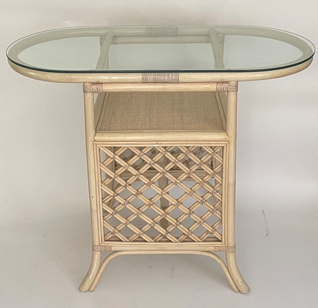 Vintage Bar Rattan Occasional Table Coastal Vinatge Patio - Etsy