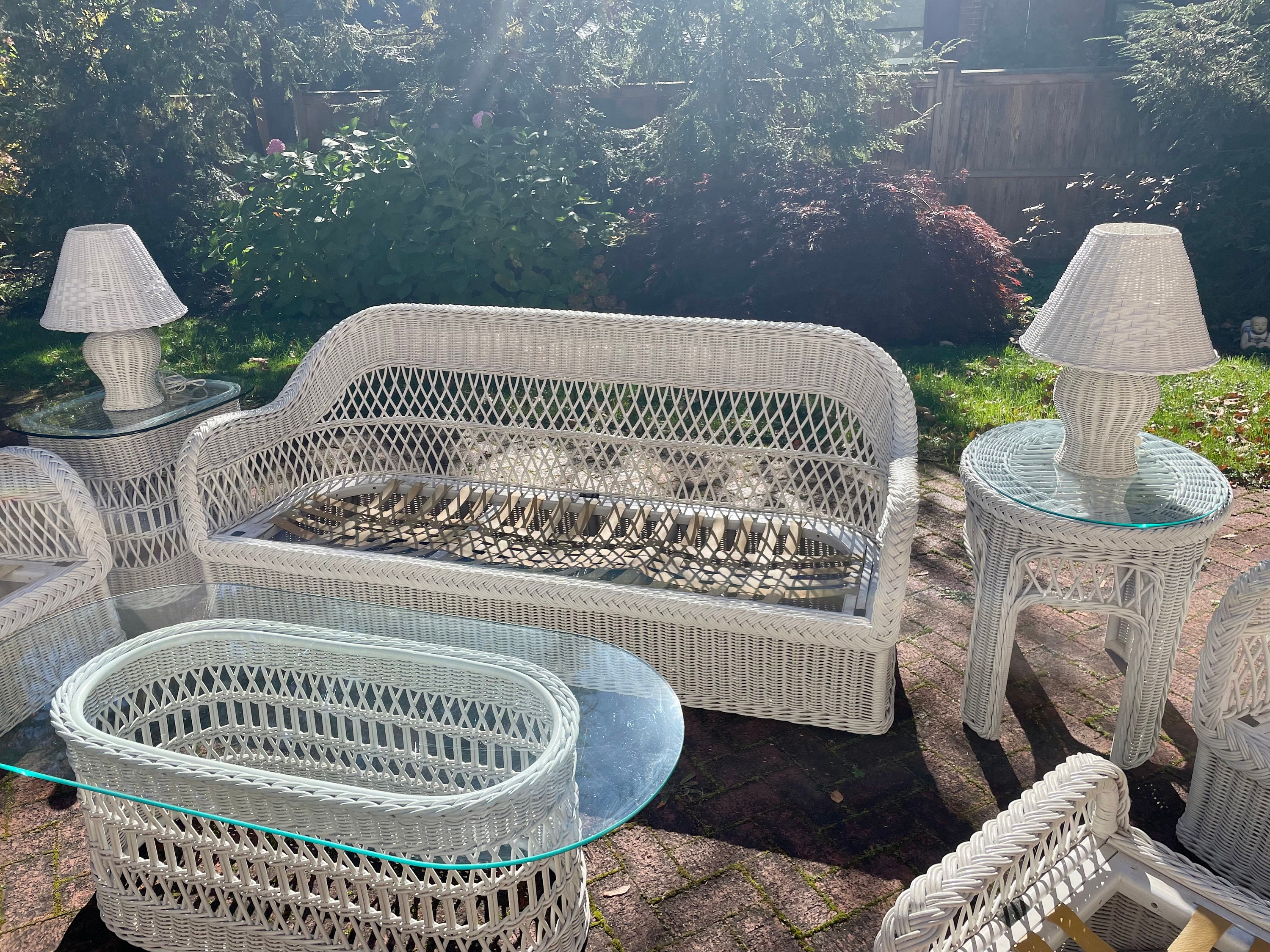 Vintage Wicker Coffee Table Henry Link Rattan White Coffee Table Rattan White Palm Beach Henry