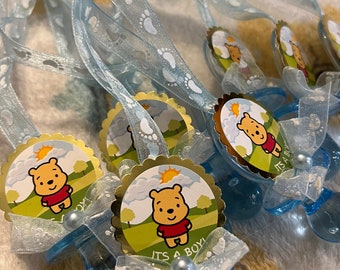 Cute Winnie the Pooh Baby Shower Pacifiers Necklaces/Party Favors/Gifts/Decorations for Boys & Girls