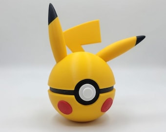 3D Printed Pikachu Pokeball Figurine, Unassembled