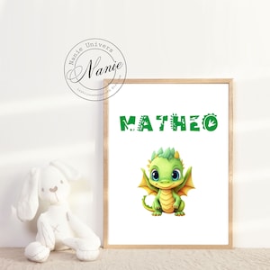 Dinosaurier-Plakat für Kinderdekoration / Souvenirs zur Geburt eines Babys