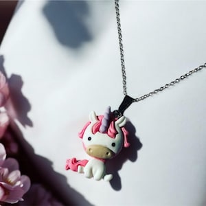 Collier Licorne Pour Femme - Chaîne Argent Et Marron Avec Cabochon, Neuf Avec étiquettes, Cadeau Fête