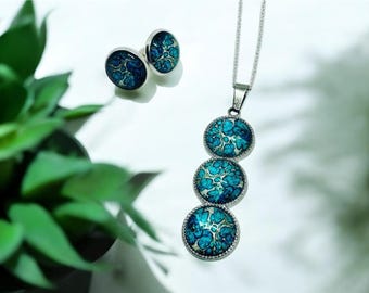 Halskette und Ohrringe Set