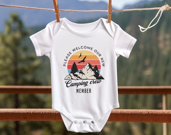 New Camping Crew Member Baby Body | camping bodysuit onesie travel reisen