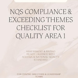 ECEC QA1 Compliance Checklist | Exceeding NQS Educational Program Toolkit (PDF Download)