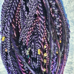 Beautiful set of purple and burgundy ombre braids/dreads
