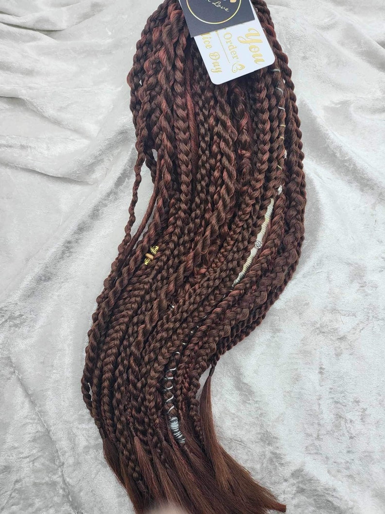 Prima R Dread Meroon Color Brown & Maroon Braided Dread Extensions Set - Etsy
