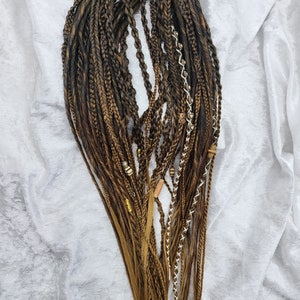 Dark Brown-Medium Brown-Medium Blonde Ombre DE Twisted Dreads and Braids