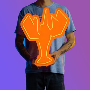 Runescape Lobster Neon Led Light Acrylic Sign | Old School Runescape Wall Art Decor for OSRS fans | Osr & Runescape 3 Merch Gift