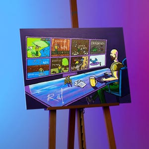 Glow-in-the-Dark OSRS Painting: Old School Runescape Art
