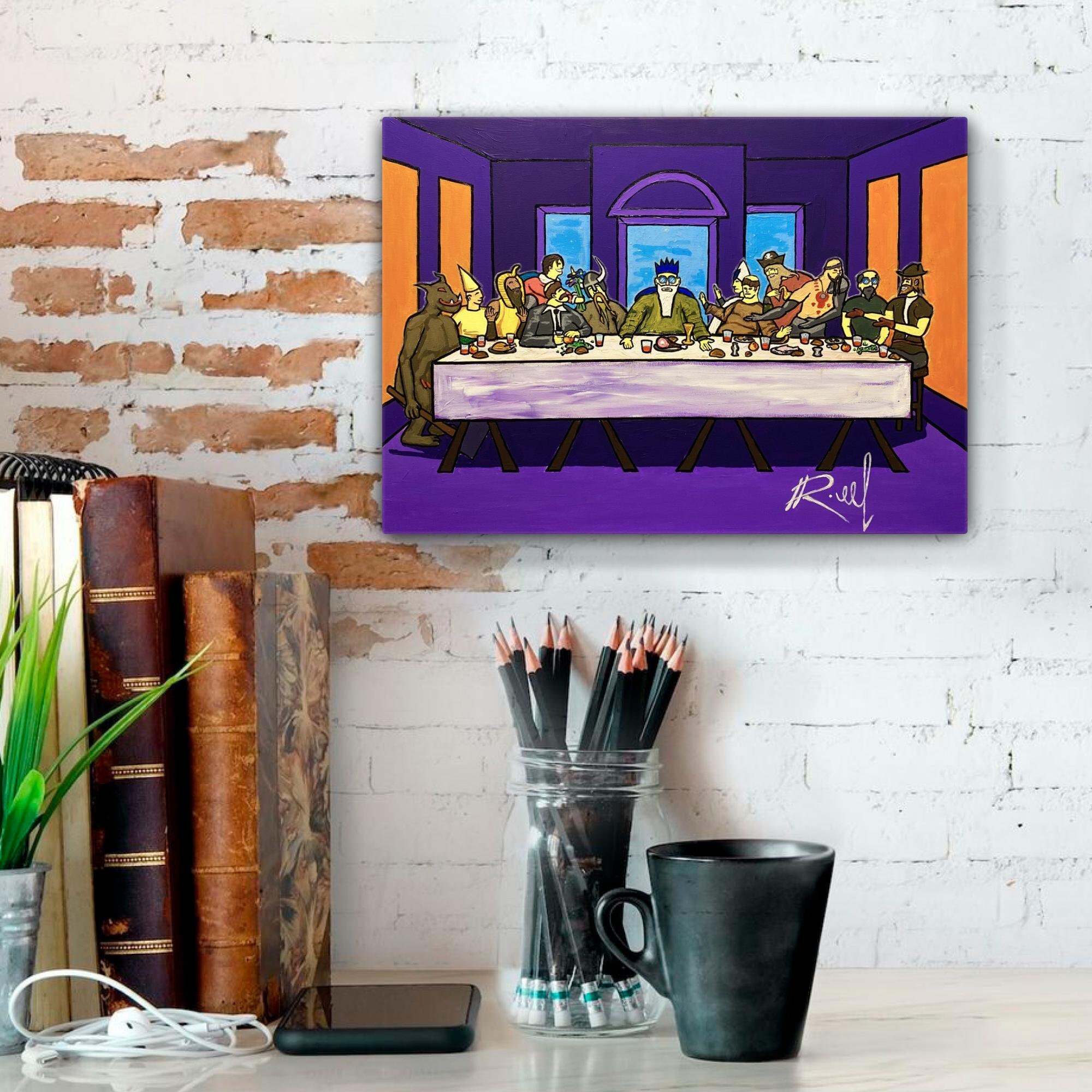 The Last Supper Runescape Painting Gift Osrs Glowing Wall Art Etsy