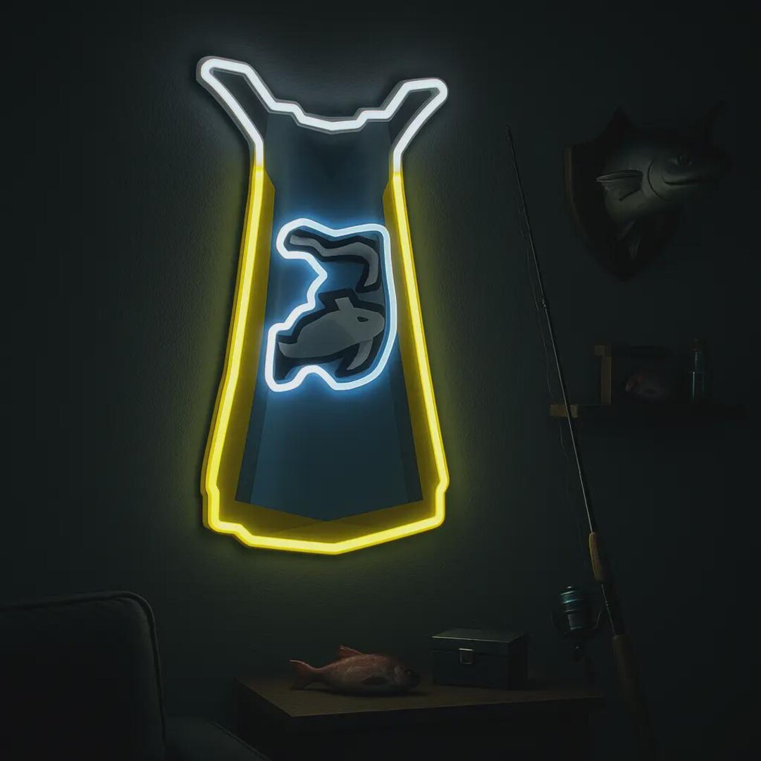 Old School Runescape Fishing Max Skill Cape LED Light Lamp Neon Sign ...