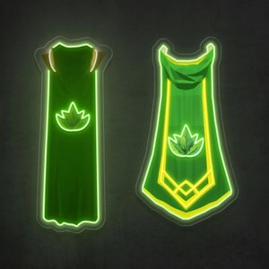 Runescape 3 Herblore Master Cape (t) Neon Led Sign | Runescape Gift | OSR | Runescape Cape | Osrs Merch | Old School Runescape Skill Cape