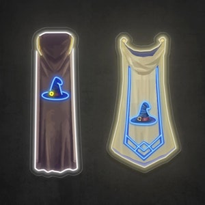 Runescape 3 Magic Master Cape (t) Neon Led Sign | Runescape Gift | OSR | Runescape Cape | Osrs Merch | Old School Runescape Skill Cape