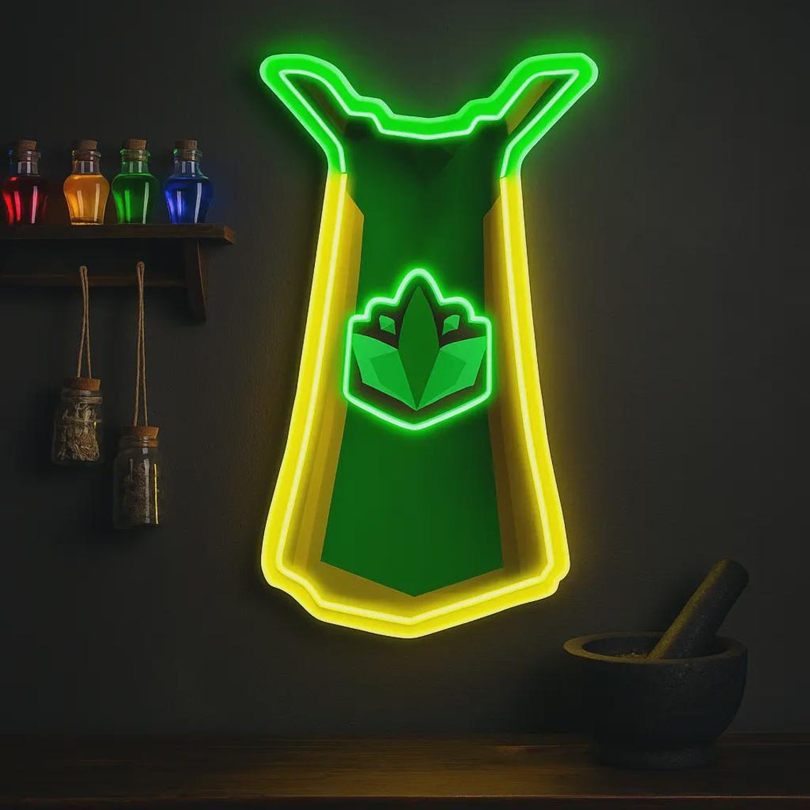 OSRS Herblore Skillcape LED Neon Sign: Old School Runescape Acrylic ...